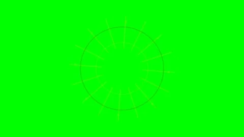 A simple thin black circle outline centered on a vibrant green background Stock Footage 340904286