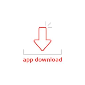 Simple thin line app download logo Stock Illustration