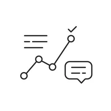 Simple thin line big data analytics report Stock Illustration