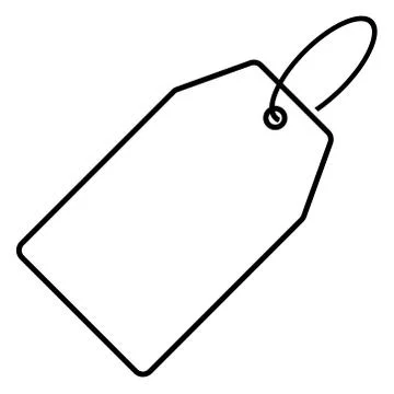 Simple thin line black and white price tag イラスト素材