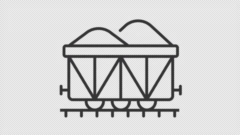 Simple thin line black animation of rail gondola icon Vidéo 274342769