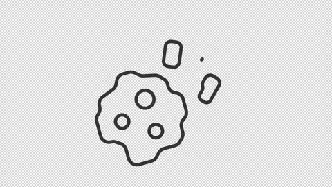 Simple thin line black animation of asteroid icon Stock Footage 274533890