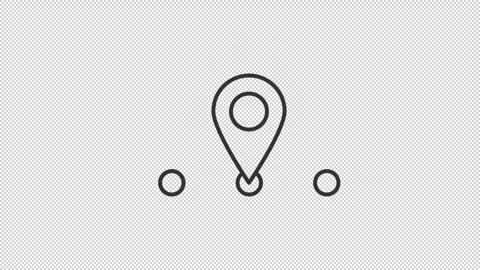 Simple thin line black animation of map pointer loading icon Video stock 275238847