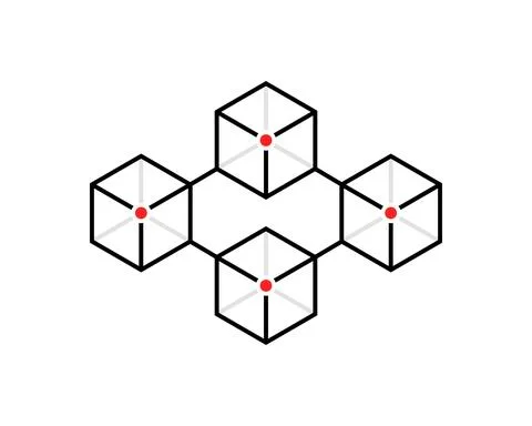 Simple thin line blocks like blockchain 스톡 일러스트