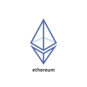 Simple thin line ethereum logo Illustrazione stock