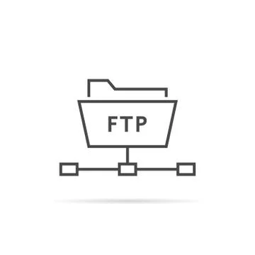 Simple thin line ftp folder icon Stock Illustration