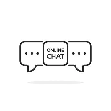 Simple thin line online chat bubble Stock Illustration