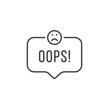 Simple thin line oops speech bubble Stock Illustration