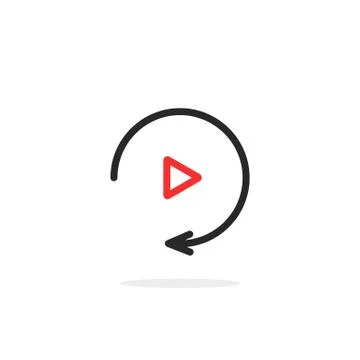 Simple thin line replay icon Stock Illustration