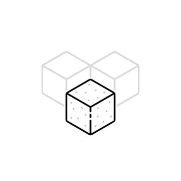 Simple thin line sugar logo Stock Illustration