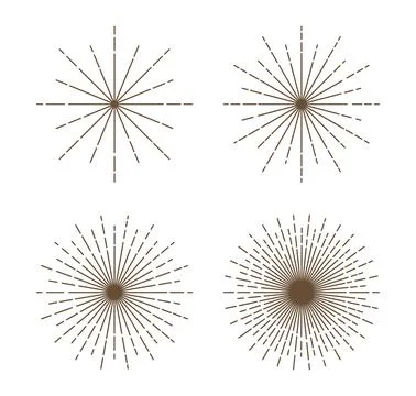 Simple thin line sunburst rays. Vintage sunburst, explosion, sunlight vector Stock Illustration