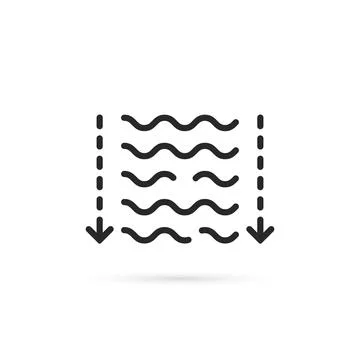 Simple thin line water depth icon Stock Illustration