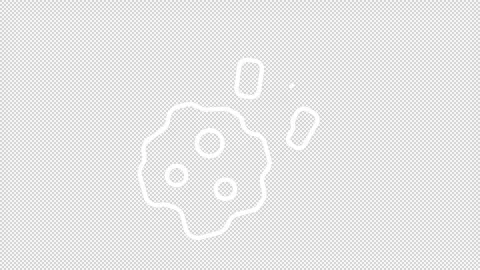 Simple thin line white animation of asteroid icon Stock Footage 274343161