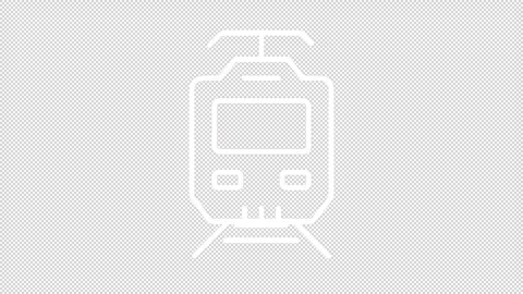 Simple thin line white animation of electric train icon Stock Footage 275239399