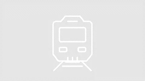 Simple thin line white animation of metro train icon Stock Footage 275239400