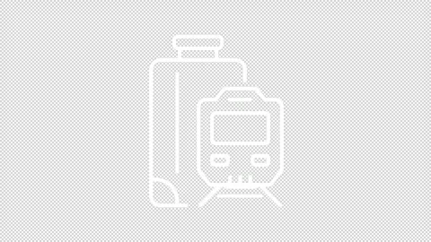 Simple thin line white animation of train icon Stock Footage 275239443