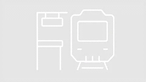 Simple thin line white animation of train station icon Stock Footage 275239524