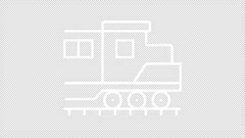 Simple thin line white animation of freight train icon Stock Footage 275239654