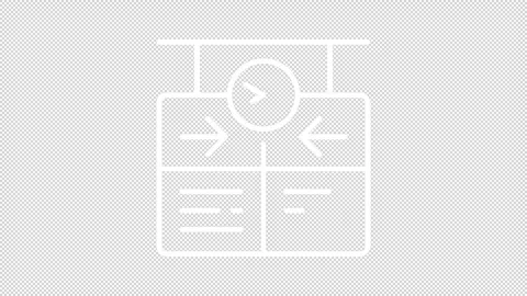 Simple thin line white animation of train schedule icon Vidéo 275239799