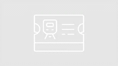 Simple thin line white animation of train ticket icon Stock Footage 275239844