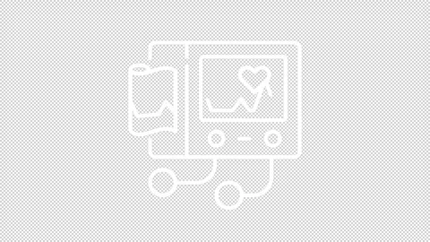 Simple thin line white animation of ECG machine icon Stock Footage 275325256
