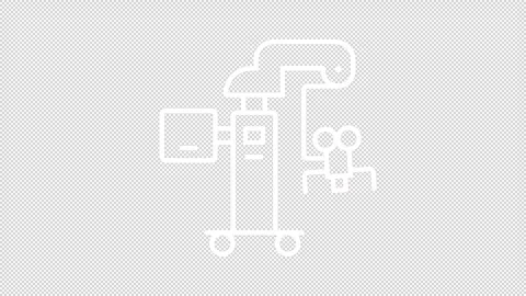 Simple thin line white animation of surgical microscope icon Stock Footage 275325448