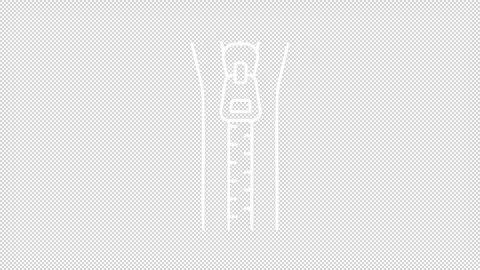 Simple thin line white animation of zipper repair icon Stock Footage 276080487