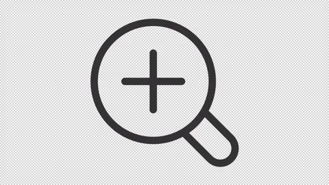 Simple thin linear black animation of zoom in icon Stock Footage 276206443