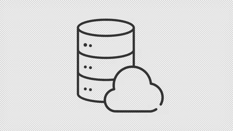 Simple thin linear black animation of database icon Stock Footage 276459063