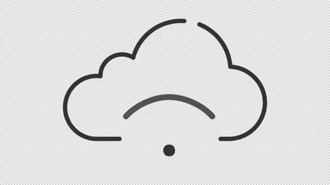 Simple thin linear black animation of cloud streaming icon Video stock 276459072