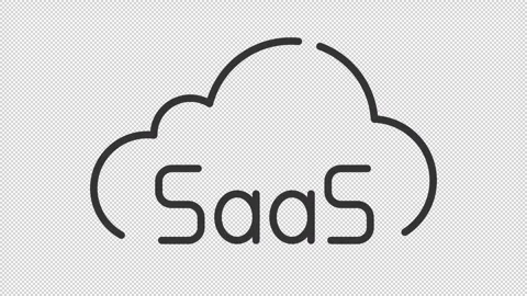 Simple thin linear black animation of SaaS icon Stock Footage 276459090