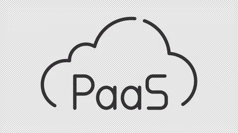 Simple thin linear black animation of PaaS icon Stock Footage 276459095