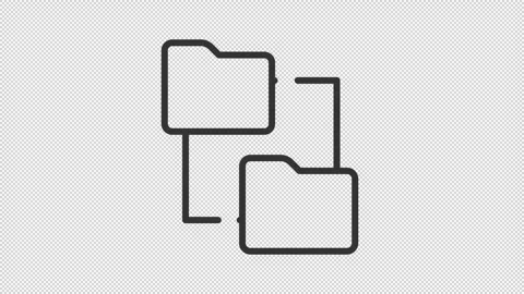 Simple thin linear black animation of file transfer icon Stock Footage 276459240