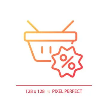 Simple thin linear gradient electronics discount icon Illustrazione stock