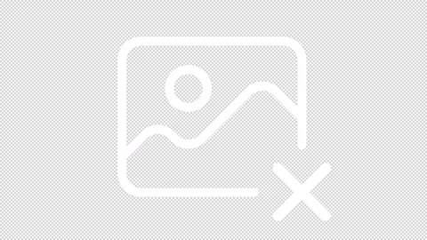 Simple thin linear white animation of delete image icon Stock Footage 276459463