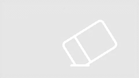 Simple thin linear white animation of eraser icon Video stock 276459524