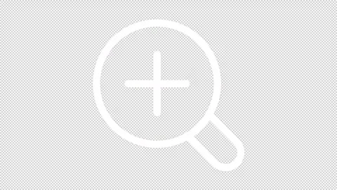 Simple thin linear white animation of zoom in icon Stock Footage 276459532