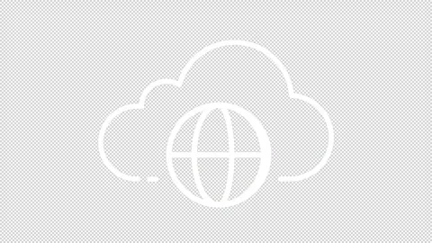 Simple thin linear white animation of public cloud icon Video stock 276461305