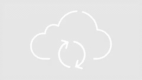 Simple thin linear white animation of cloud backup icon Video stock 276461307