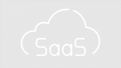 Simple thin linear white animation of SaaS icon Stock Footage 276461343