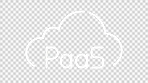 Simple thin linear white animation of PaaS icon Stock Footage 276461349