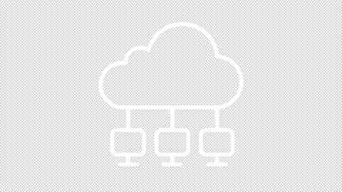 Simple thin linear white animation of cloud network icon Stock Footage 276461360