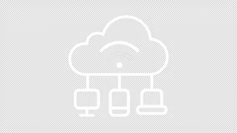 Simple thin linear white animation of cloud based IOT icon Video stock 276461365