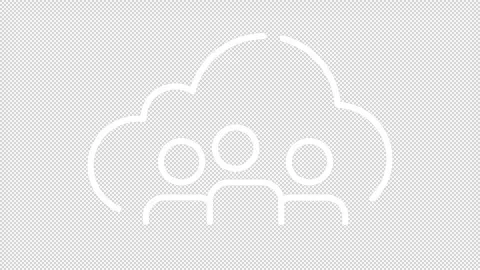 Simple thin linear white animation of community cloud icon Stock Footage 276461385