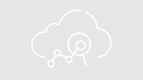 Simple thin linear white animation of cloud analytics icon Video stock 276461424