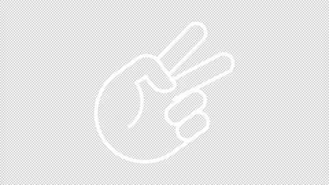 Simple thin linear white animation of hand scissors icon Stock Footage 276462678