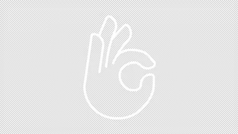 Simple thin linear white animation of OK gesture icon Stock Footage 276462838