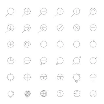 Simple thin outline Icon set .Trendy simple thin Icons for Web design or Mobi Stock Illustration