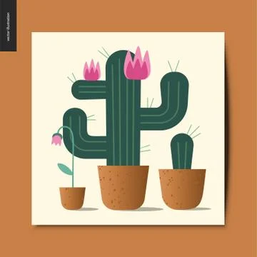 Simple things - cacti Stock Illustration