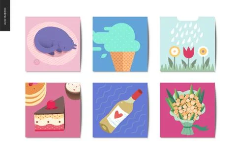 SImple things - cards Stock Illustration